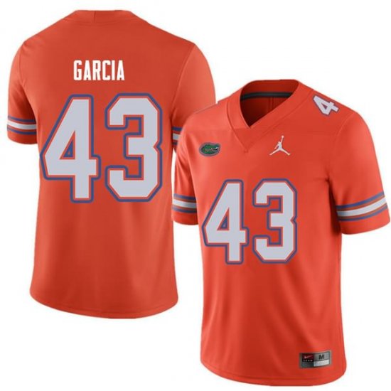 Men's Florida Gators #43 Cristian Garcia NCAA Jordan Brand Orange Authentic Stitched College Football Jersey PJT5762DI